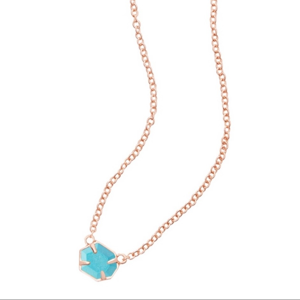 Kendra Scott Mabel Necklace in Rose Gold Turquoise Magnesite
